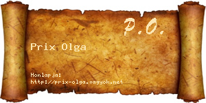 Prix Olga névjegykártya